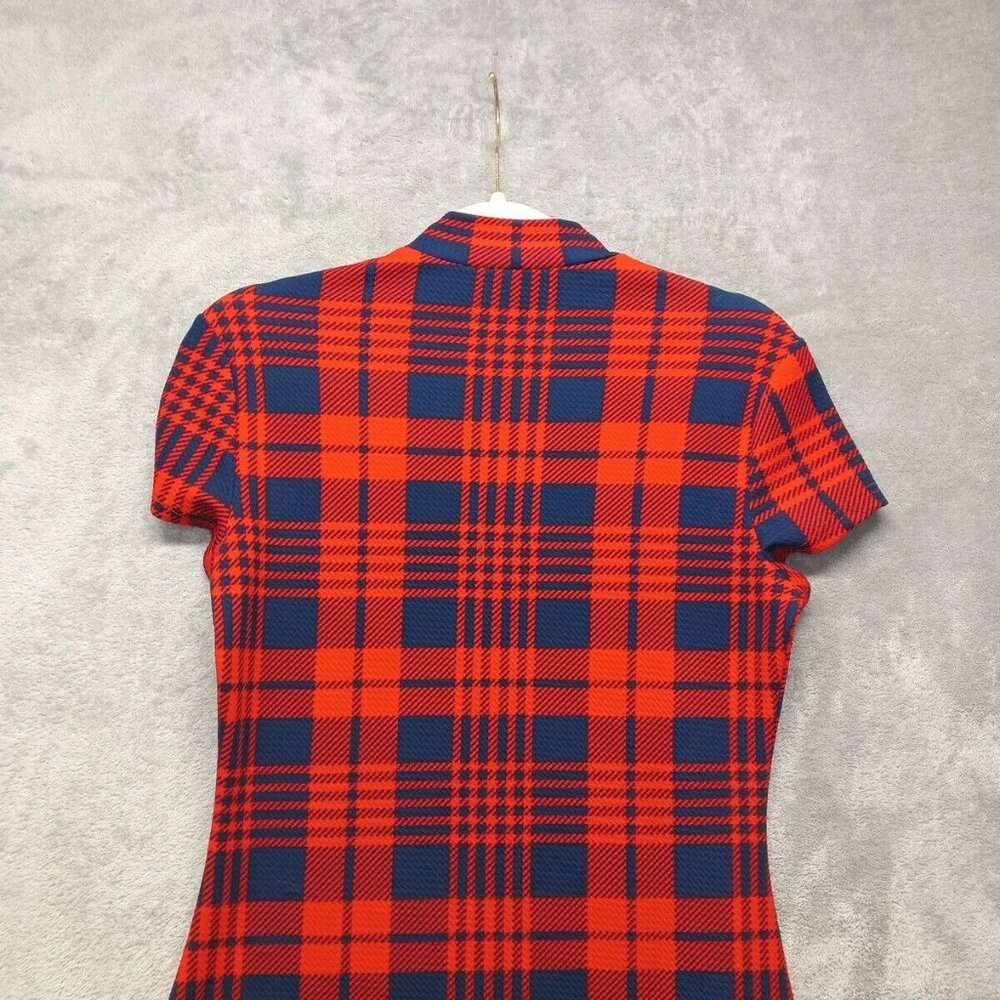 SHEIN Women Dress Plaid Bodycon Red Blue Knit Pullover Size M(8-10) - Picture 8 of 10